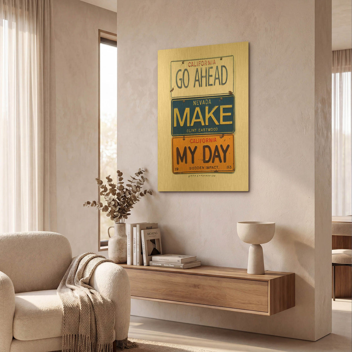 'Eastwood Make My Day' By Gregory Constantine Gold Metal Wall Art