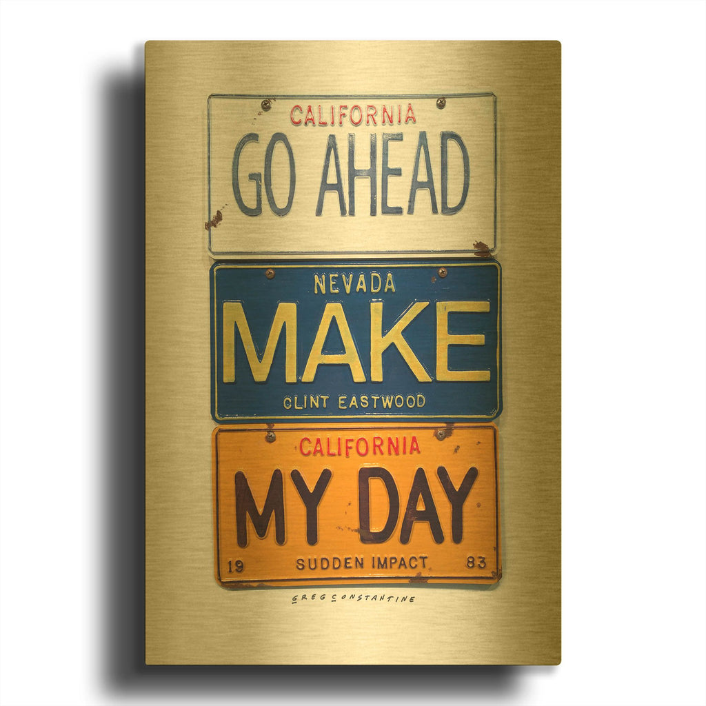 'Eastwood Make My Day' By Gregory Constantine Gold Metal Wall Art