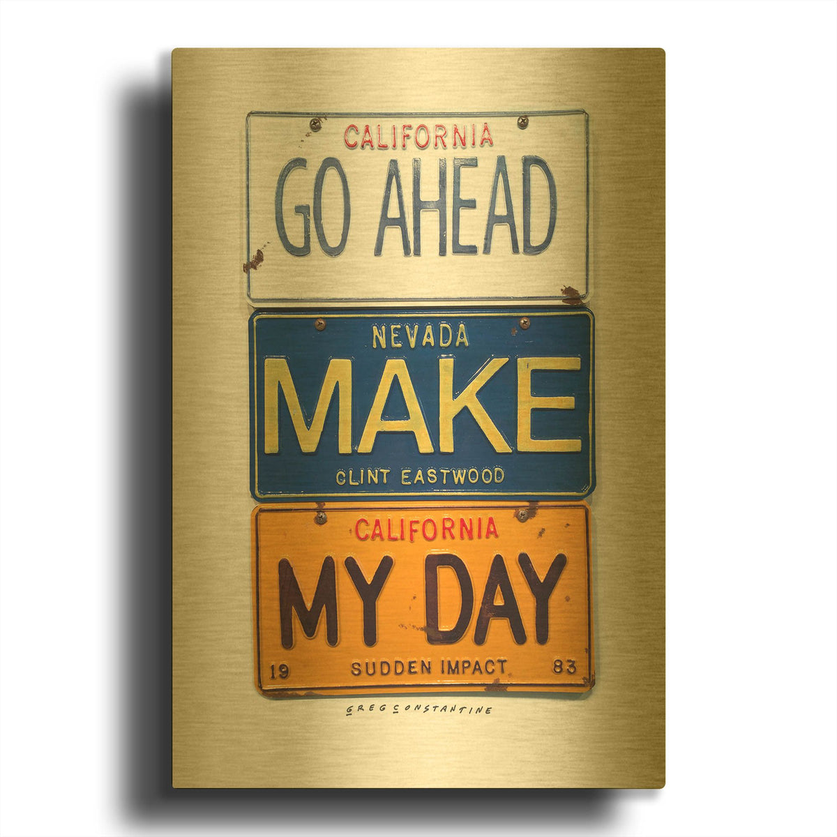'Eastwood Make My Day' By Gregory Constantine Gold Metal Wall Art