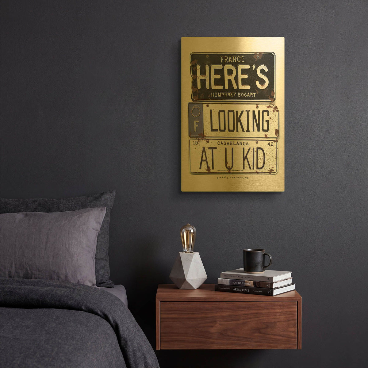 'Bogart U Kid' By Gregory Constantine Gold Metal Wall Art