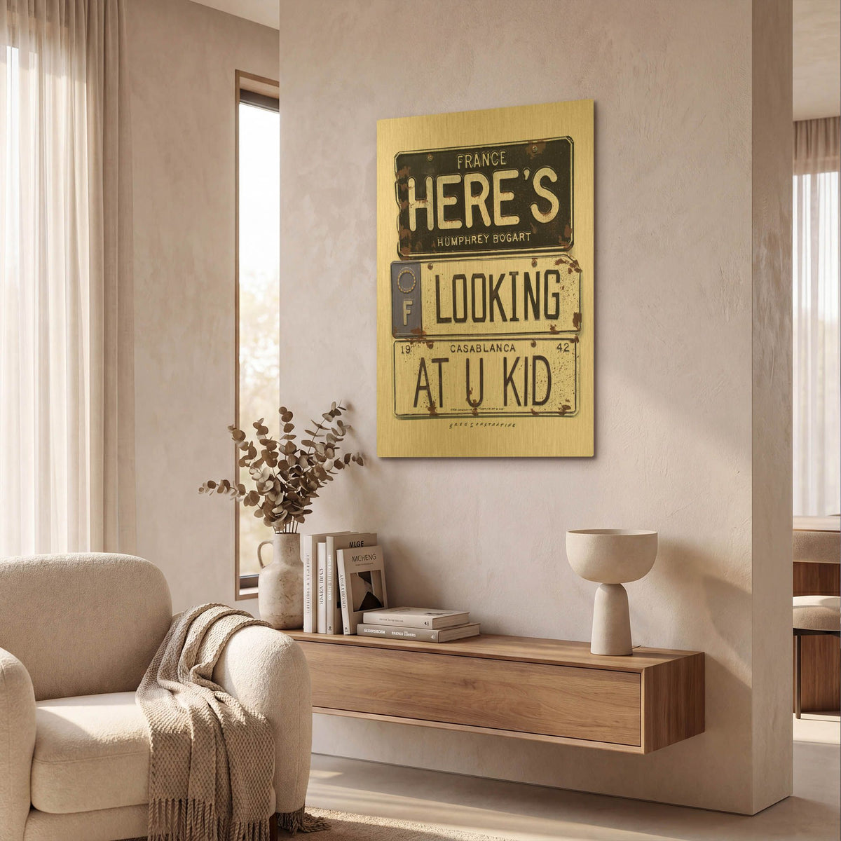 'Bogart U Kid' By Gregory Constantine Gold Metal Wall Art