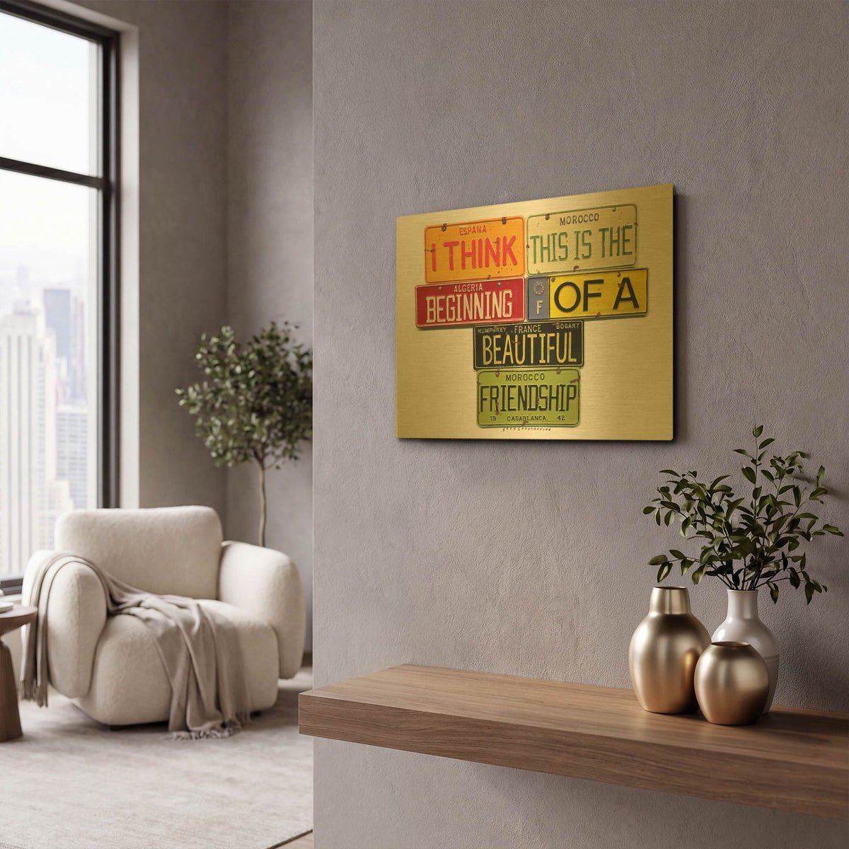 'Bogart Beautiful Friendship' By Gregory Constantine Gold Metal Wall Art