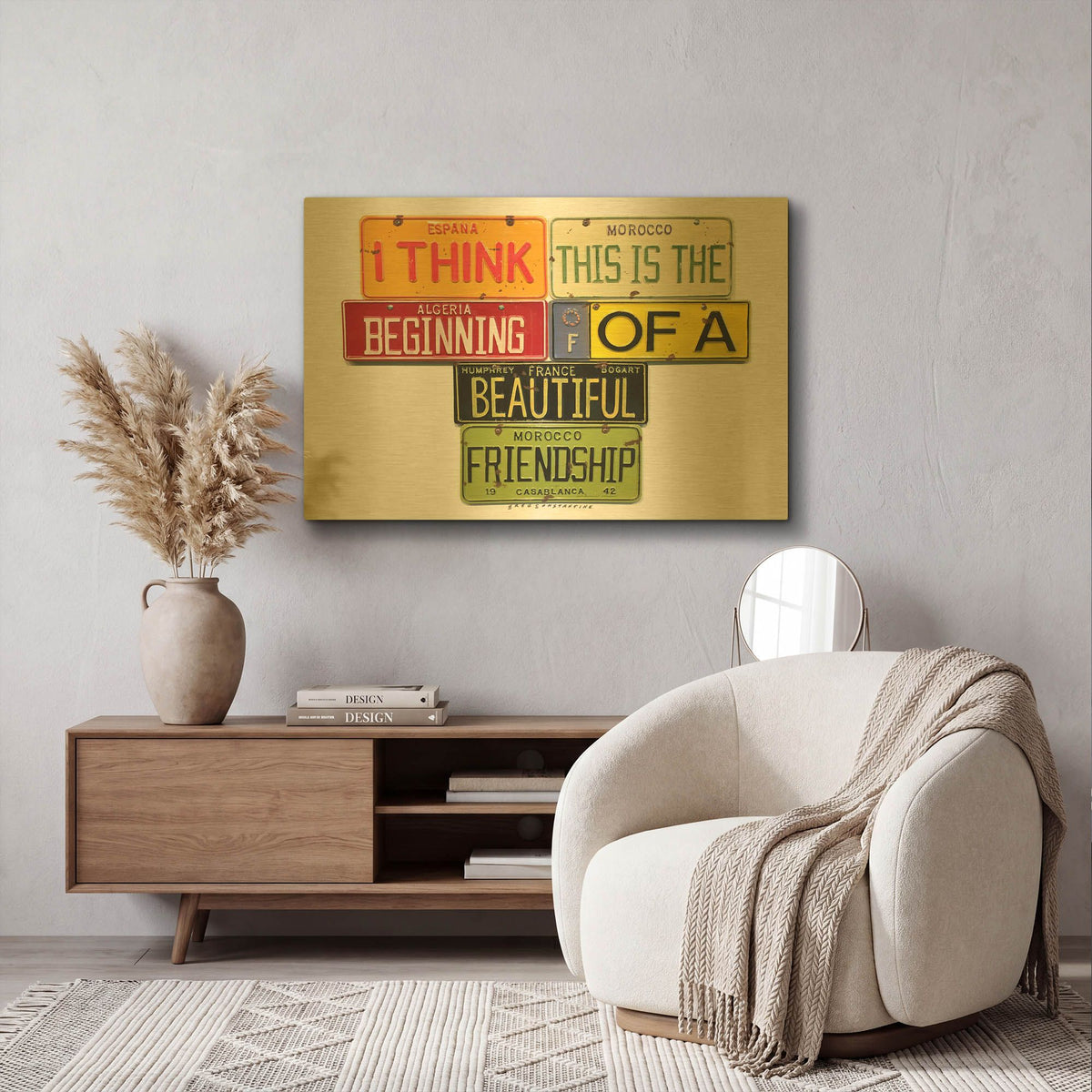 'Bogart Beautiful Friendship' By Gregory Constantine Gold Metal Wall Art