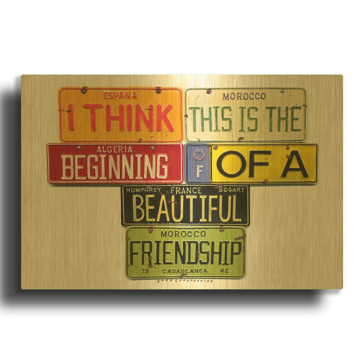 'Bogart Beautiful Friendship' By Gregory Constantine Gold Metal Wall Art