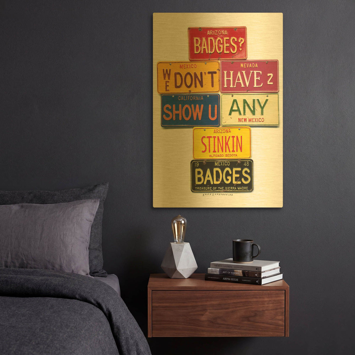'Bedoya Badges' By Gregory Constantine Gold Metal Wall Art
