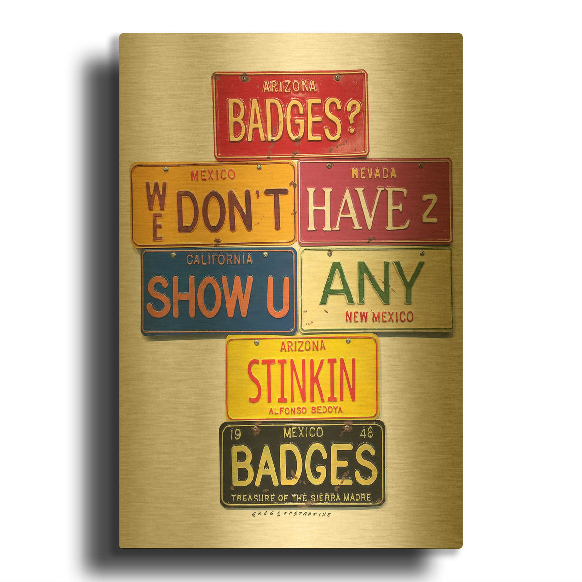 'Bedoya Badges' By Gregory Constantine Gold Metal Wall Art