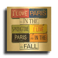 'I Love Paris' By Gregory Constantine Gold Metal Wall Art