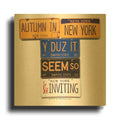 'Autumn In NY' By Gregory Constantine Gold Metal Wall Art