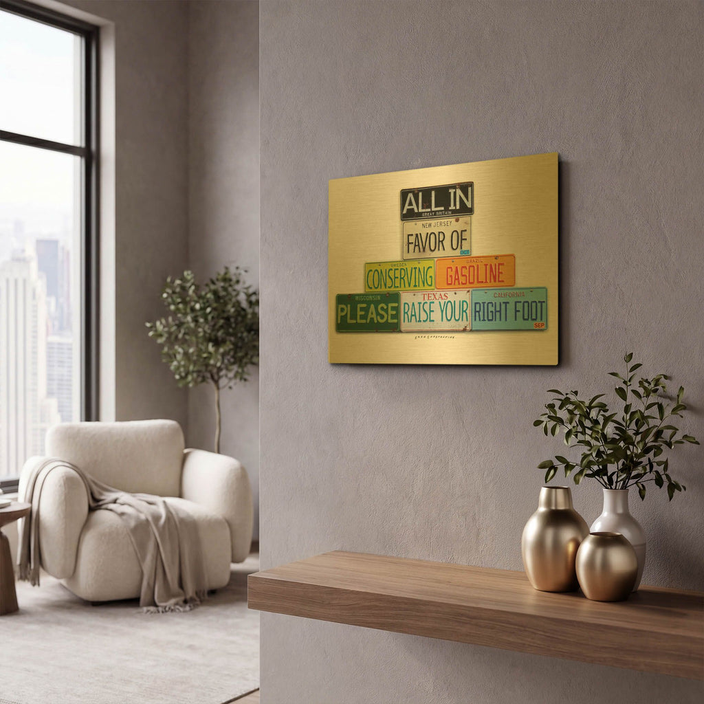 'Your Right Foot' By Gregory Constantine Gold Metal Wall Art