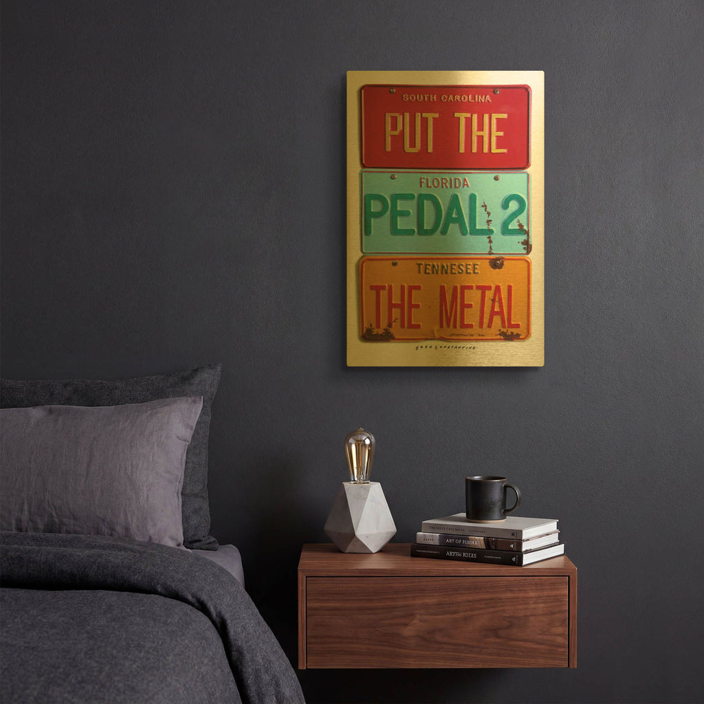 'Pedal 2 The Metal' By Gregory Constantine Gold Metal Wall Art