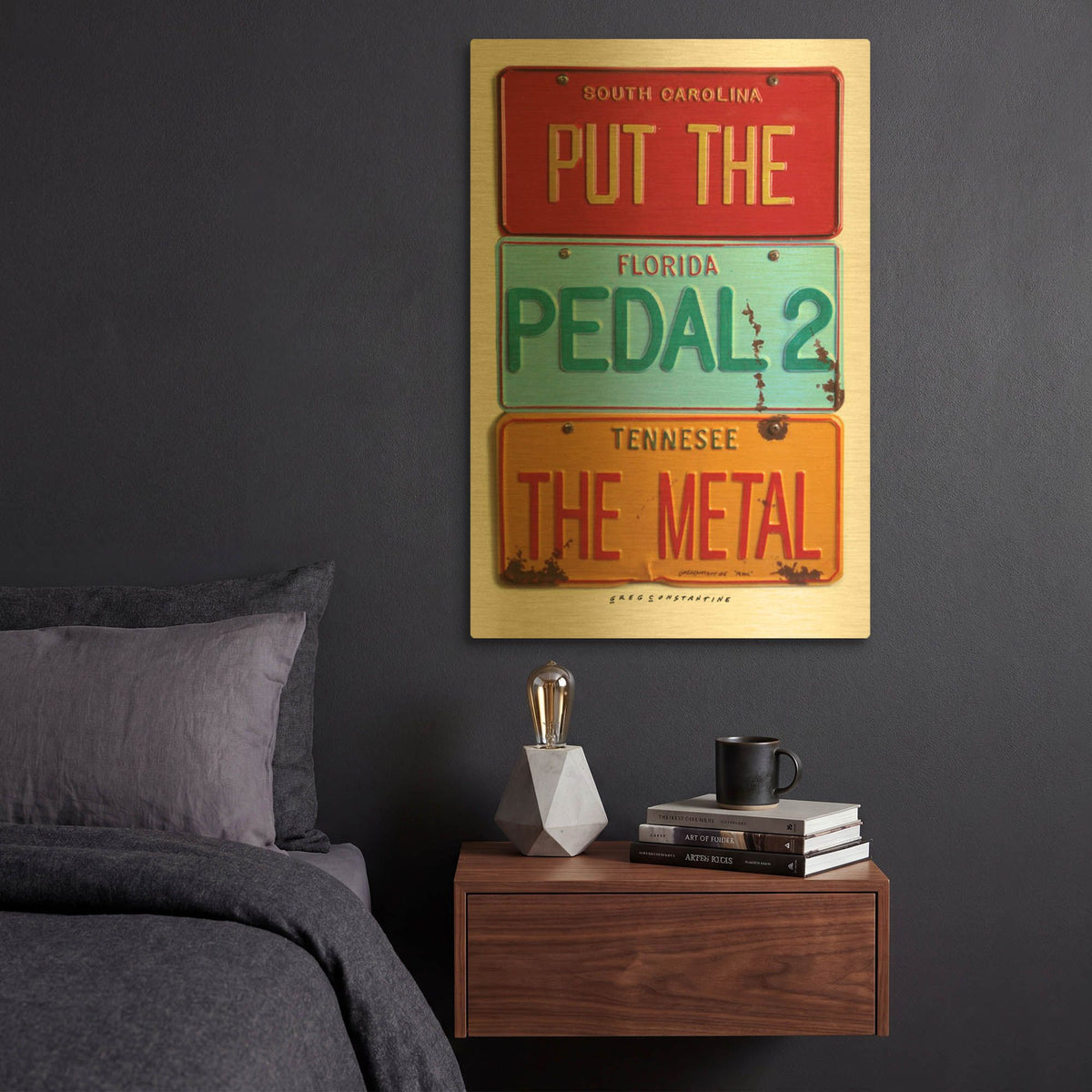 'Pedal 2 The Metal' By Gregory Constantine Gold Metal Wall Art