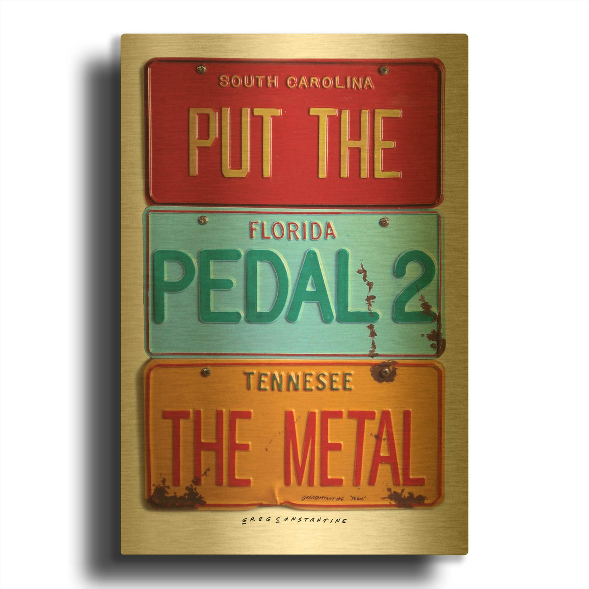 'Pedal 2 The Metal' By Gregory Constantine Gold Metal Wall Art