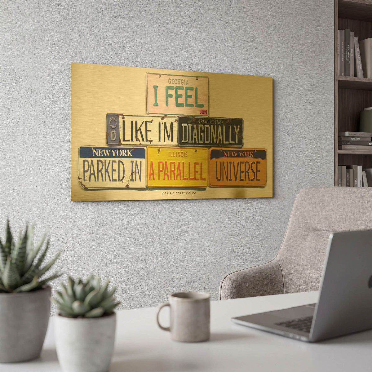 'Parallel Universe' By Gregory Constantine Gold Metal Wall Art