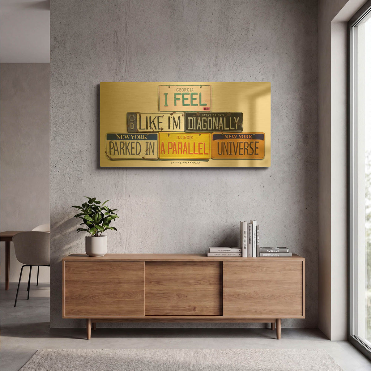 'Parallel Universe' By Gregory Constantine Gold Metal Wall Art
