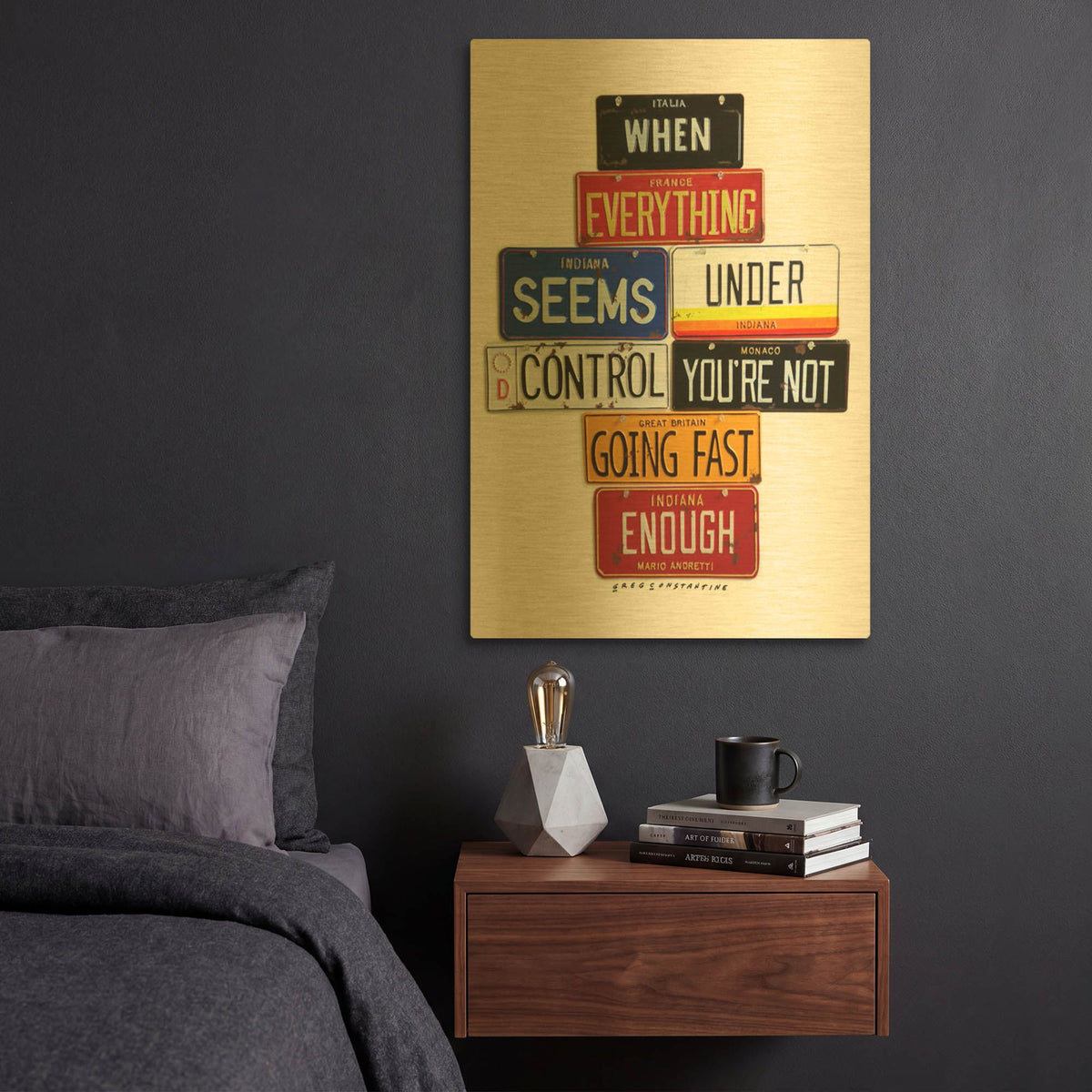 'Not Fast Enough' By Gregory Constantine Gold Metal Wall Art