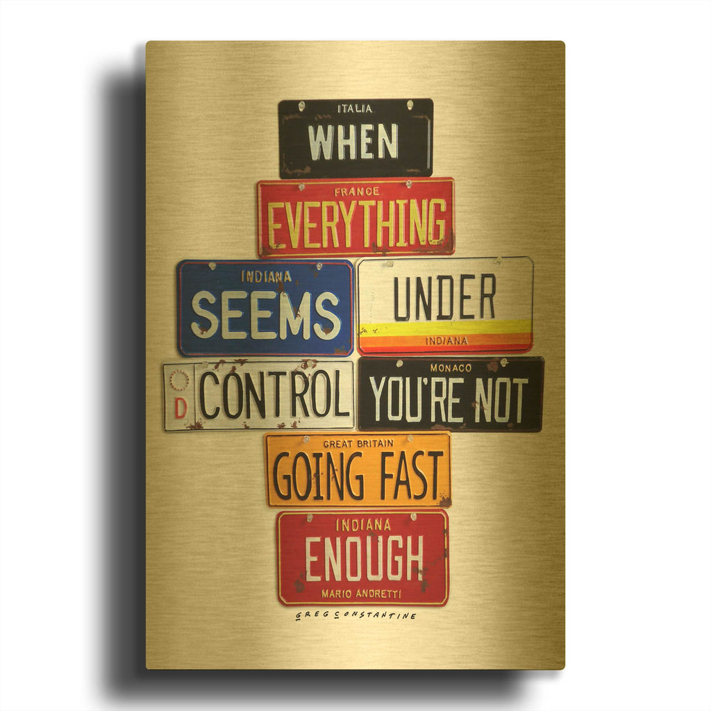 'Not Fast Enough' By Gregory Constantine Gold Metal Wall Art