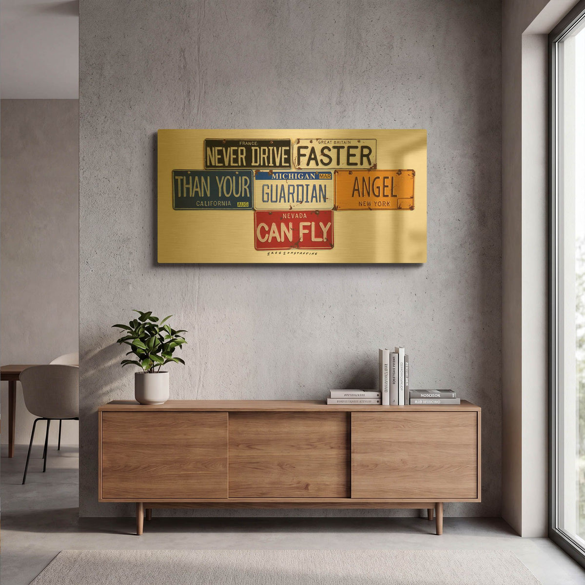 'Guardian Angel' By Gregory Constantine Gold Metal Wall Art