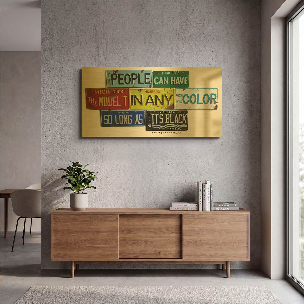 'Ford Model T In Black' By Gregory Constantine Gold Metal Wall Art