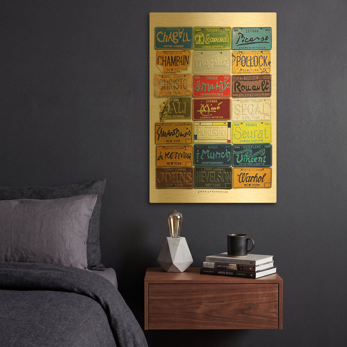 '21 Multiples' By Gregory Constantine Gold Metal Wall Art