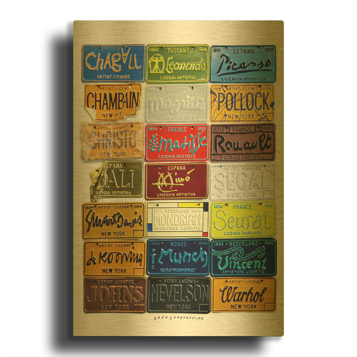 '21 Multiples' By Gregory Constantine Gold Metal Wall Art