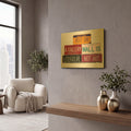 'Text On Gallery Wall' By Gregory Constantine Gold Metal Wall Art