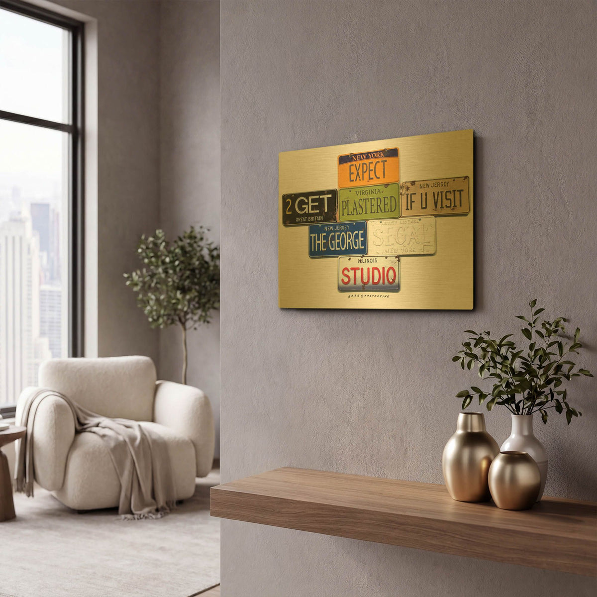 'Segal Studio' By Gregory Constantine Gold Metal Wall Art