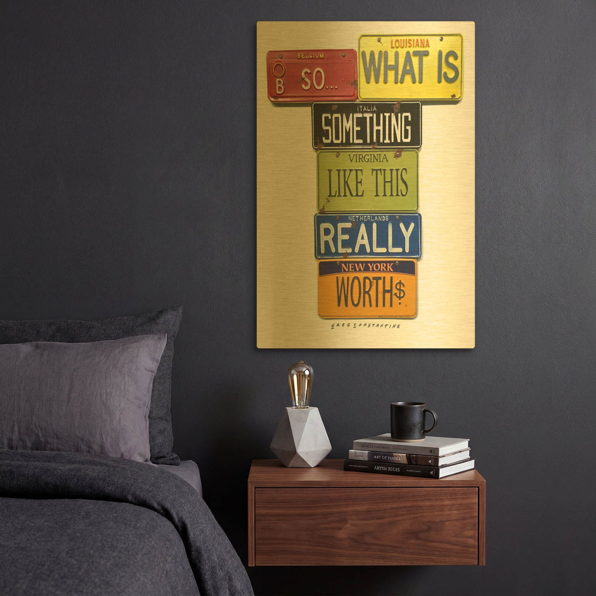 'Really Worth' By Gregory Constantine Gold Metal Wall Art