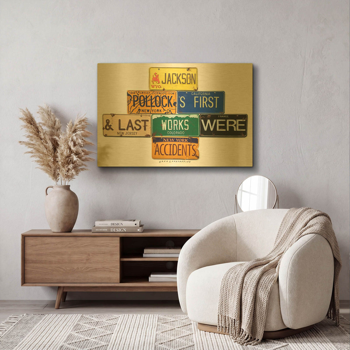 'Pollock Accidents' By Gregory Constantine Gold Metal Wall Art