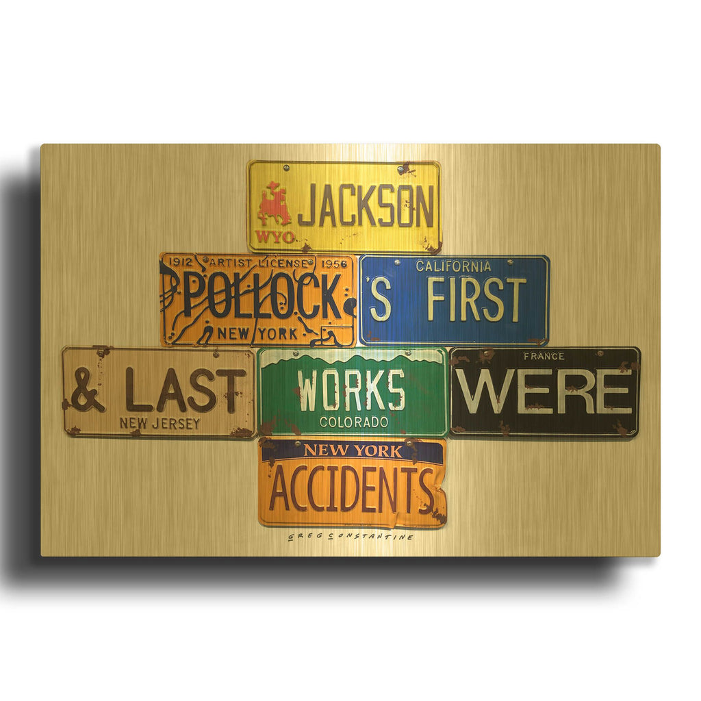 'Pollock Accidents' By Gregory Constantine Gold Metal Wall Art