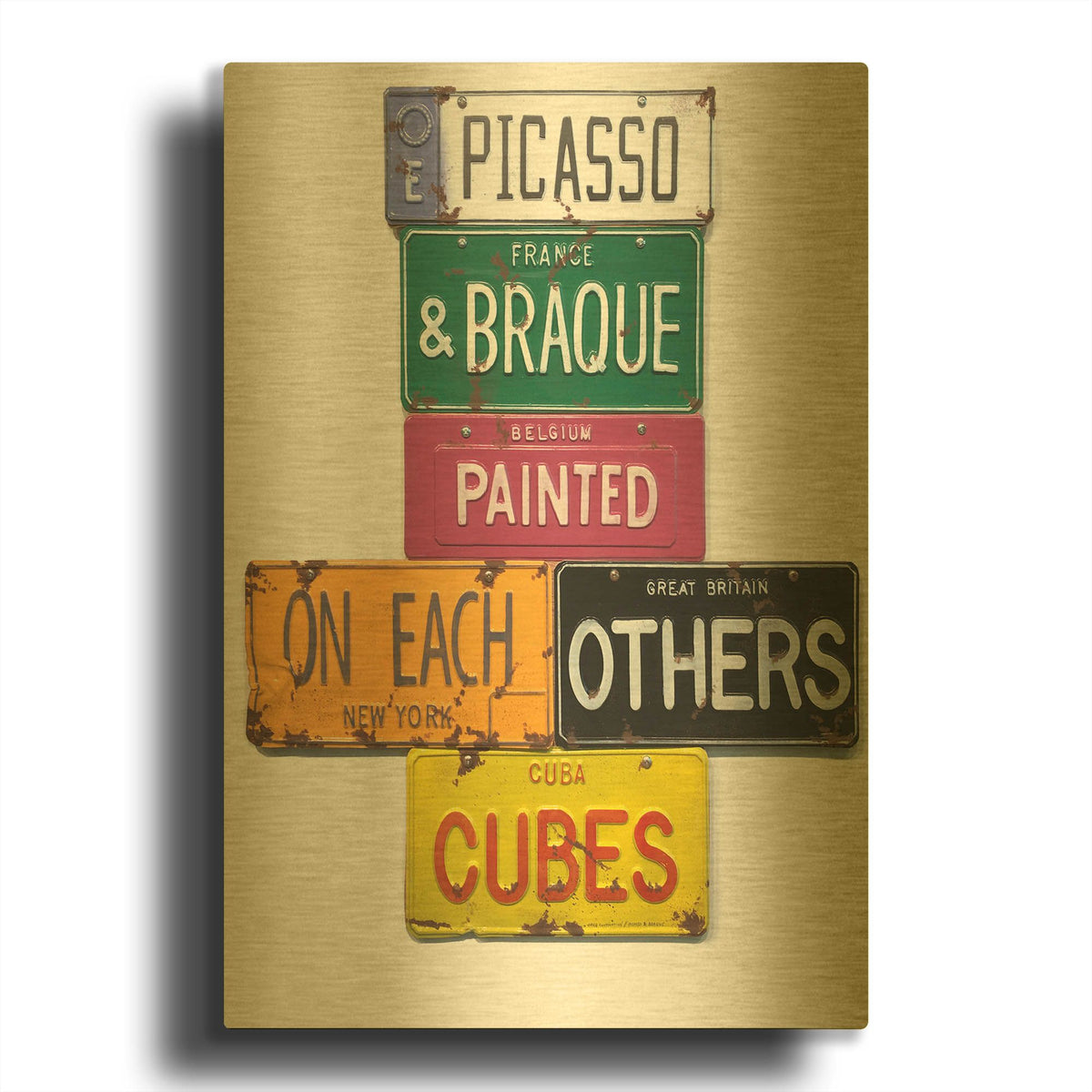 'Picasso & Braque' By Gregory Constantine Gold Metal Wall Art