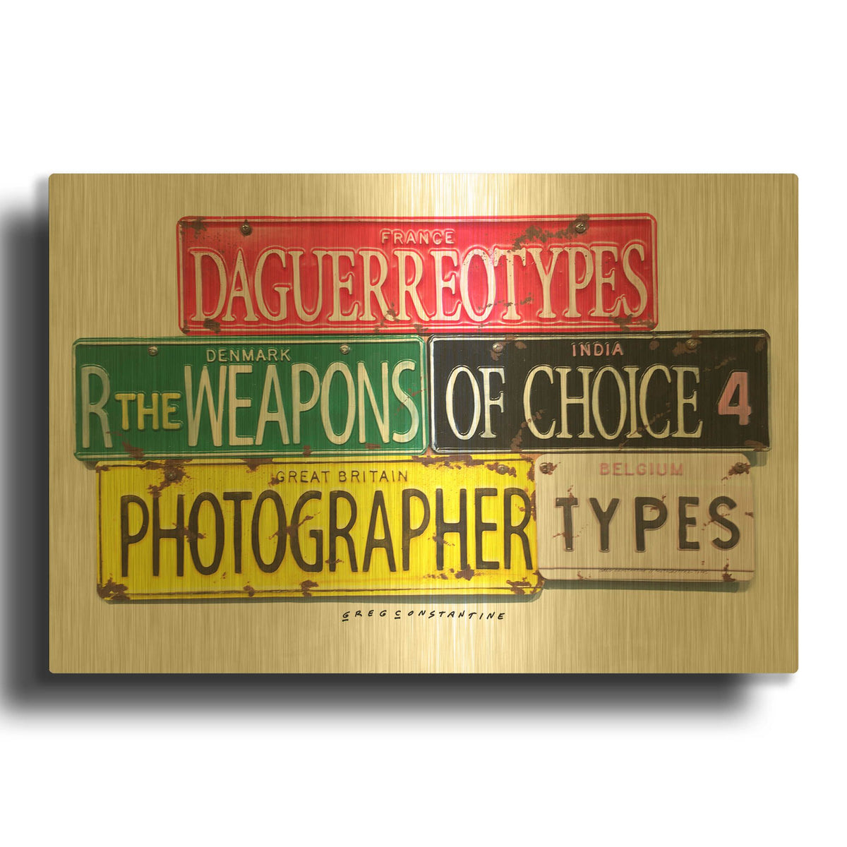 'Photographer' By Gregory Constantine Gold Metal Wall Art