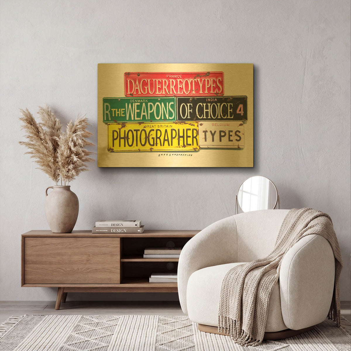'Photographer' By Gregory Constantine Gold Metal Wall Art