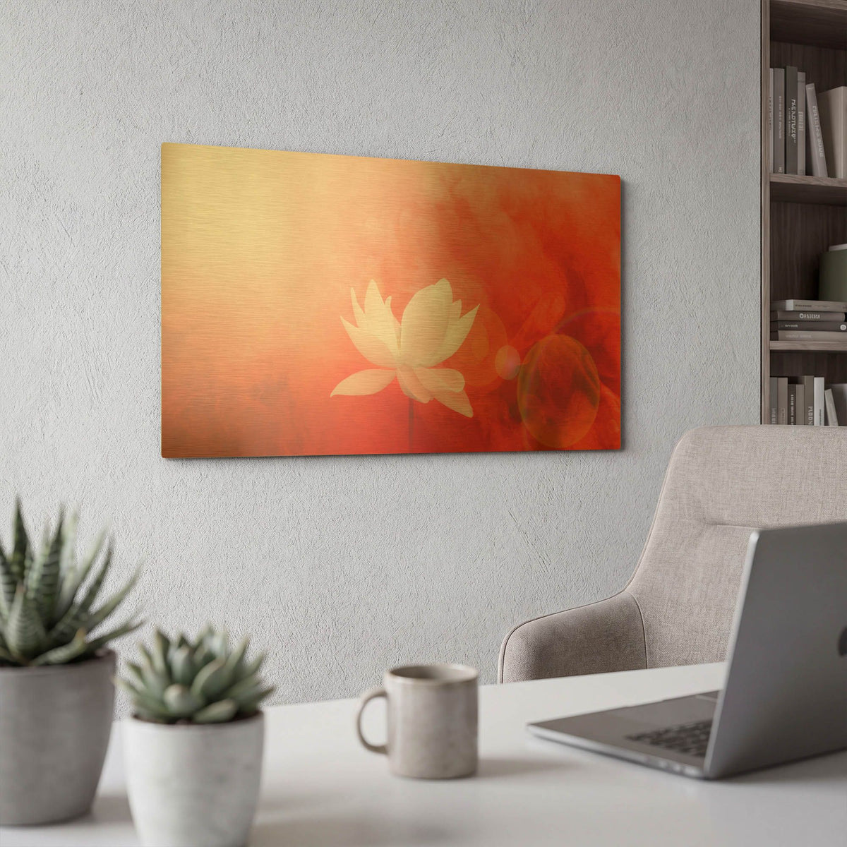'Lotus in Flames' By Bahman Farzad Gold Metal Wall Art