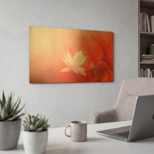 'Lotus in Flames' By Bahman Farzad Gold Metal Wall Art