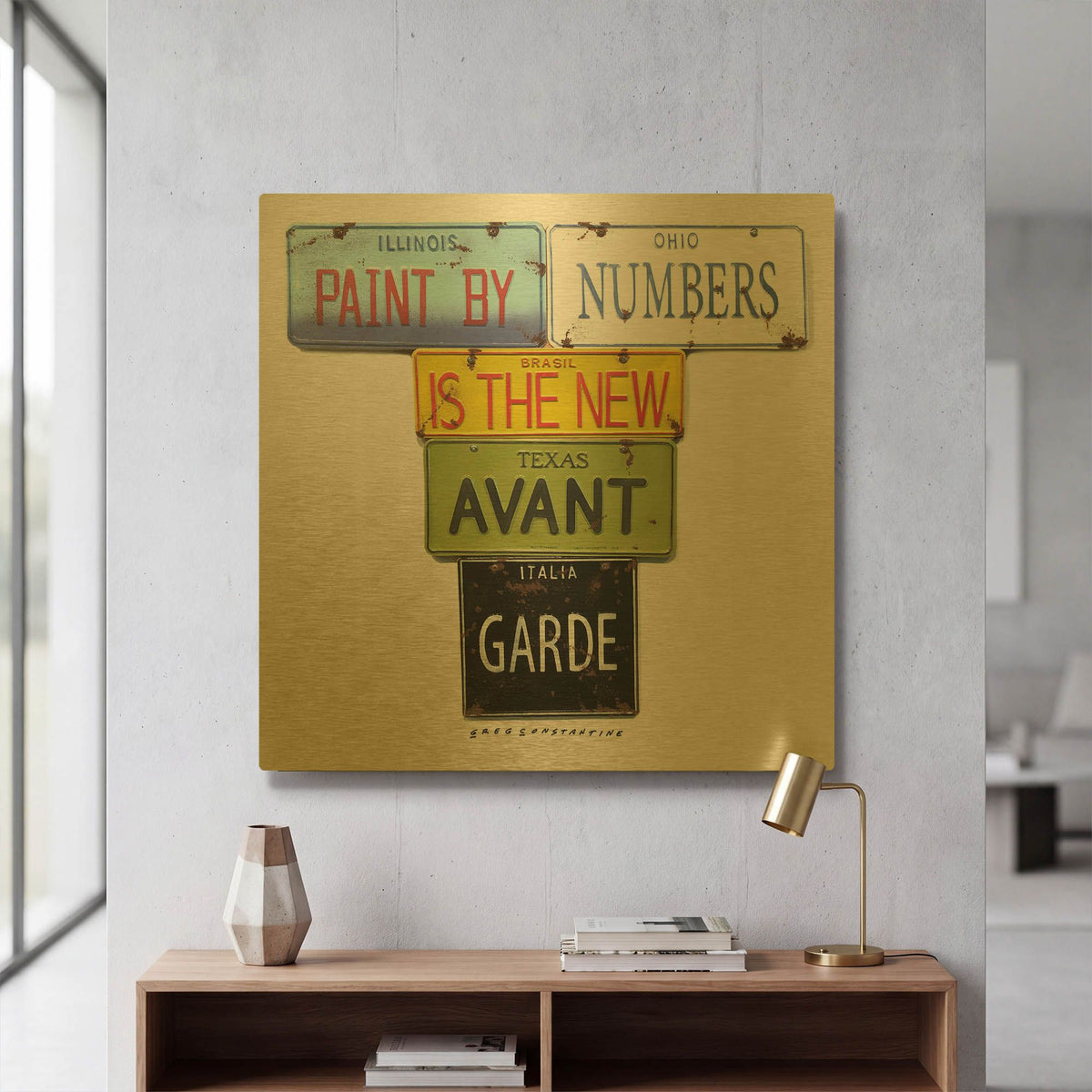 'Paint By Numbers' By Gregory Constantine Gold Metal Wall Art