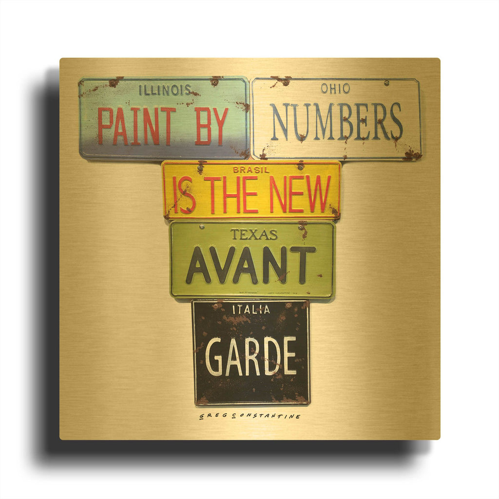'Paint By Numbers' By Gregory Constantine Gold Metal Wall Art