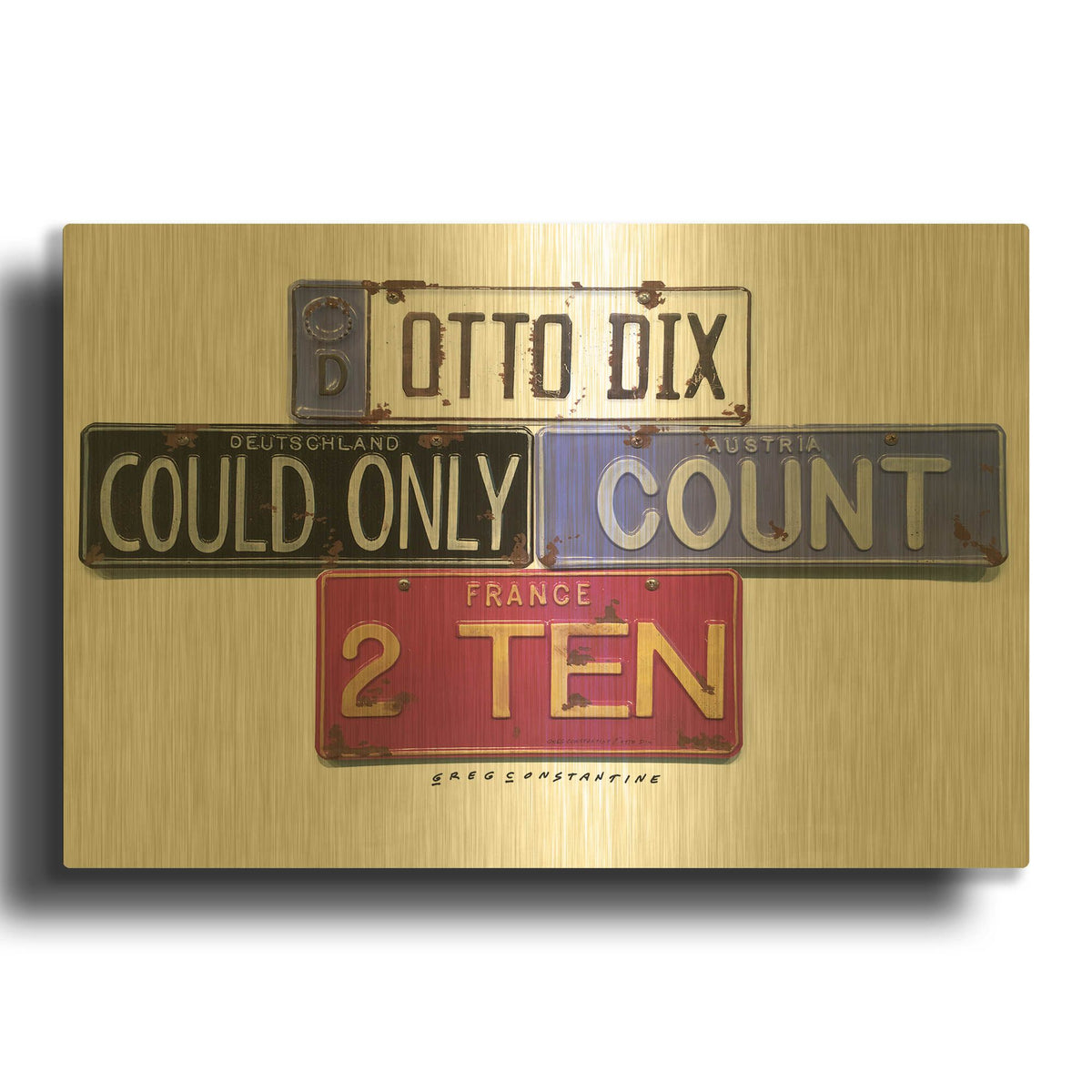 'Otto Dix' By Gregory Constantine Gold Metal Wall Art