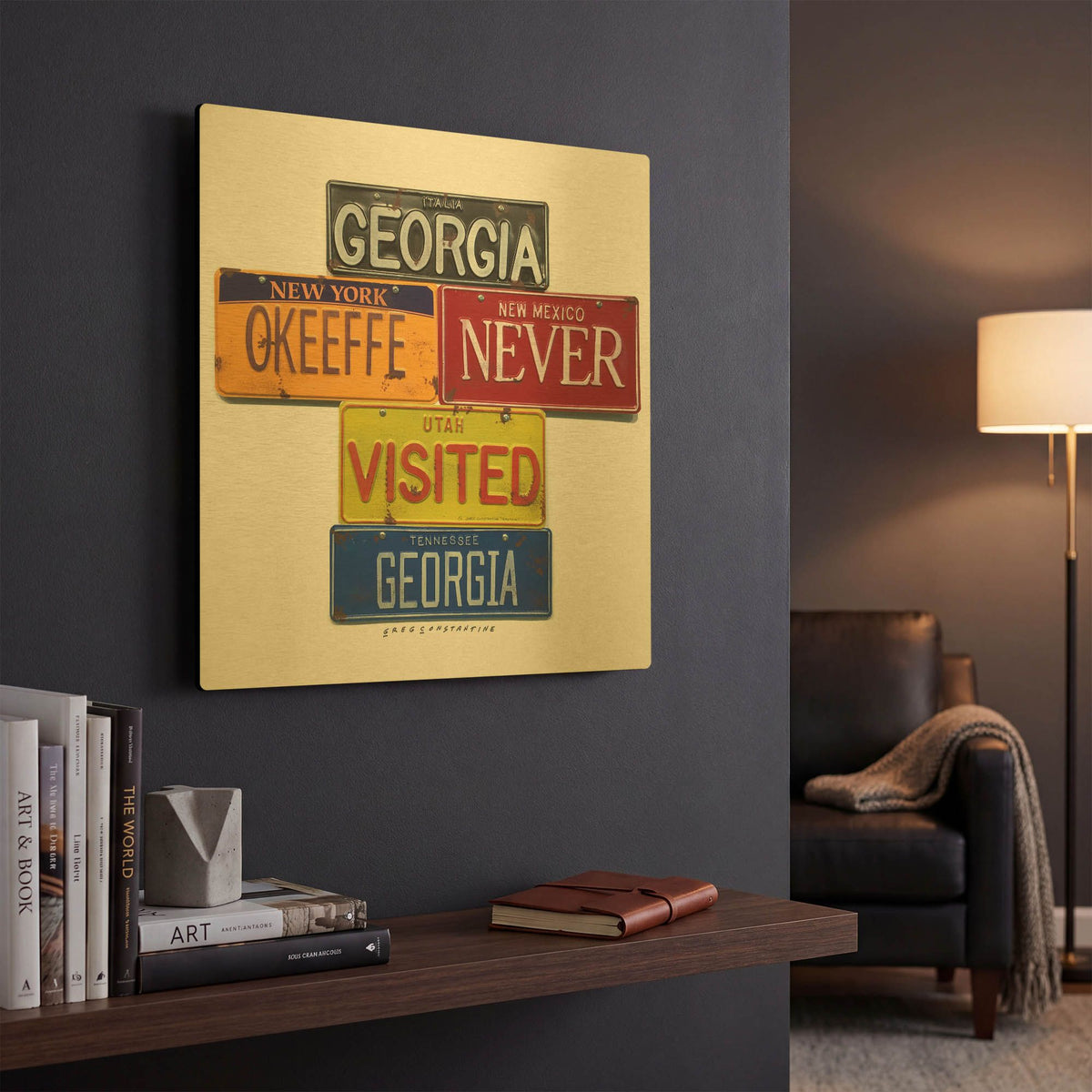 'O' By Gregory Constantine Gold Metal Wall Art