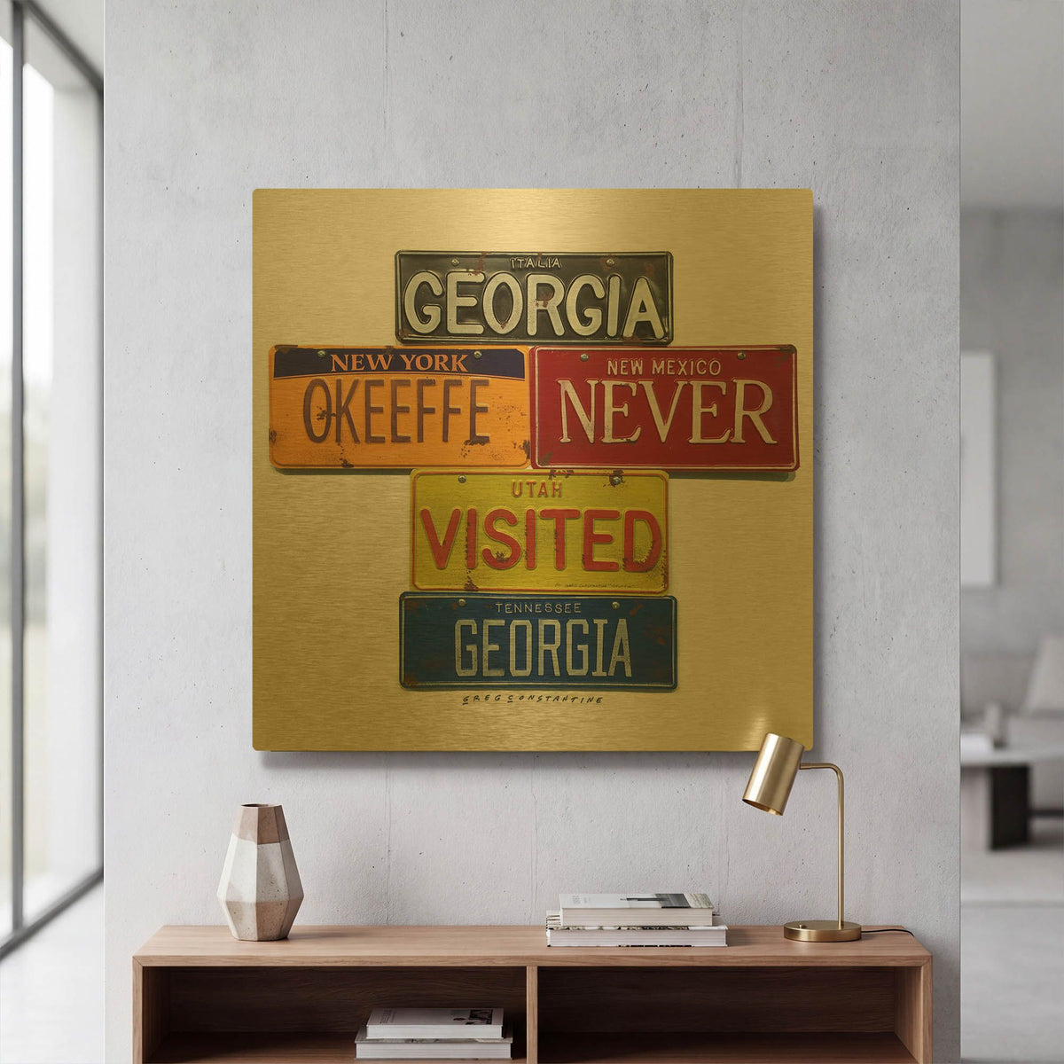 'O' By Gregory Constantine Gold Metal Wall Art