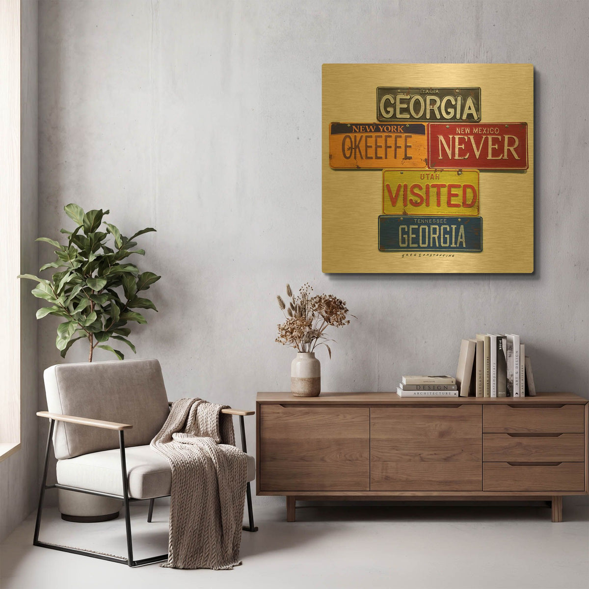 'O' By Gregory Constantine Gold Metal Wall Art