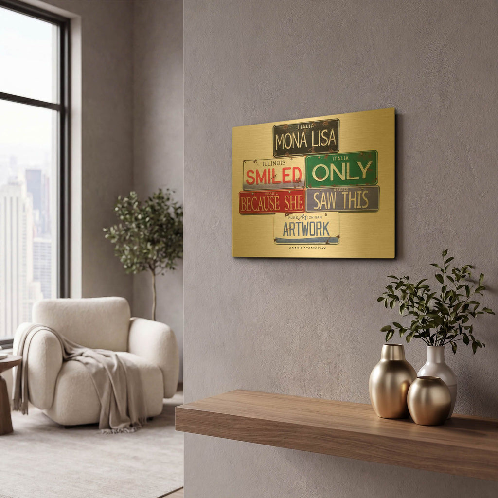 'Mona Lisa Smiled' By Gregory Constantine Gold Metal Wall Art