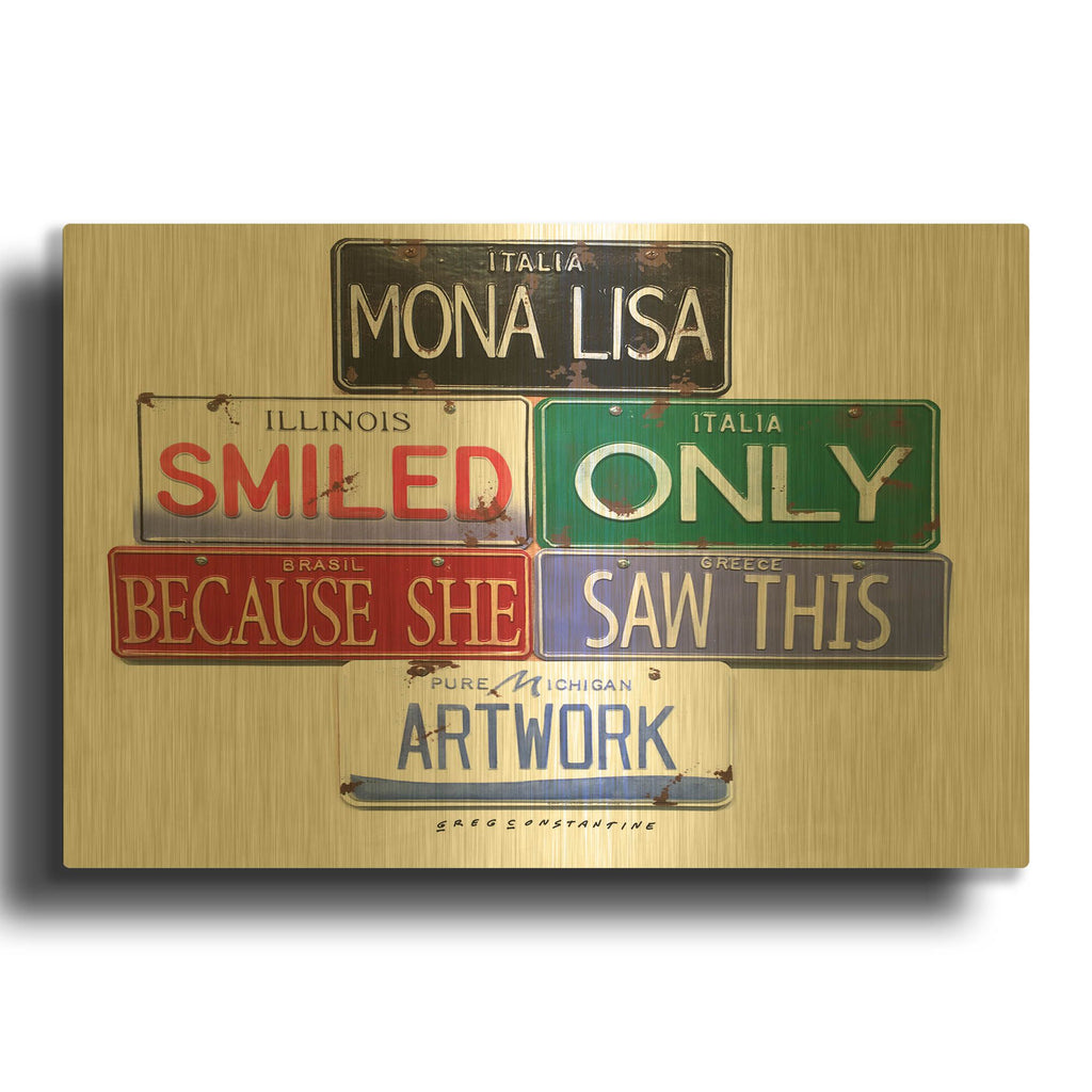 'Mona Lisa Smiled' By Gregory Constantine Gold Metal Wall Art