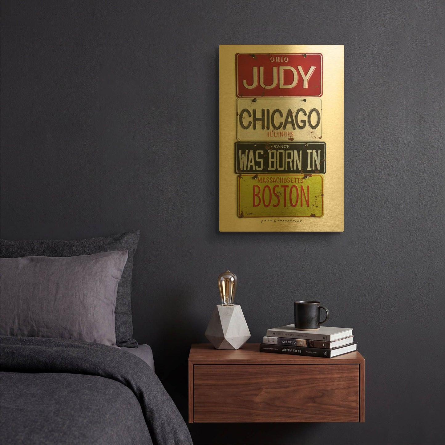 'Judy Chicago' By Gregory Constantine Gold Metal Wall Art