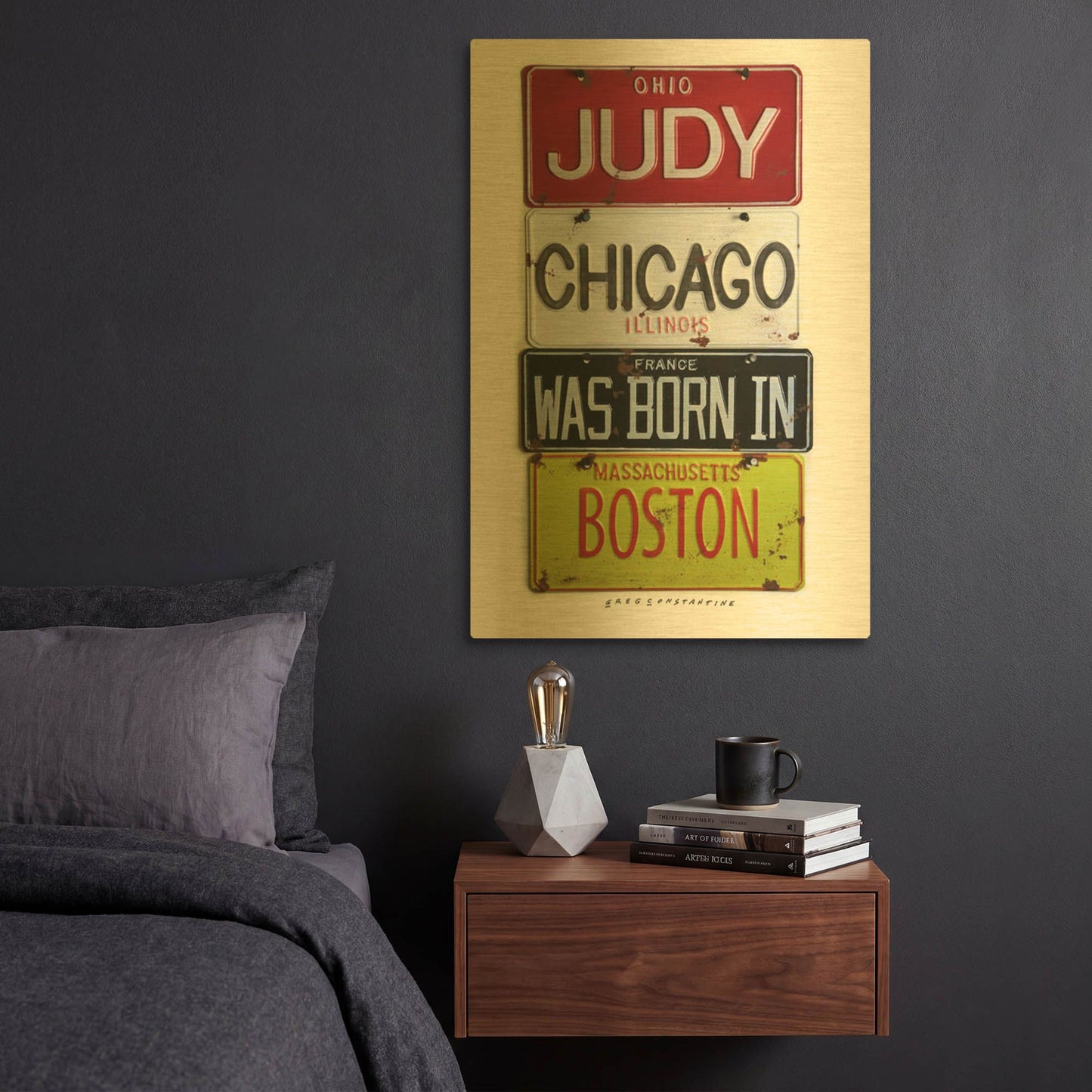 'Judy Chicago' By Gregory Constantine Gold Metal Wall Art