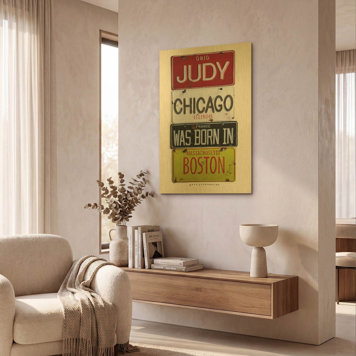 'Judy Chicago' By Gregory Constantine Gold Metal Wall Art