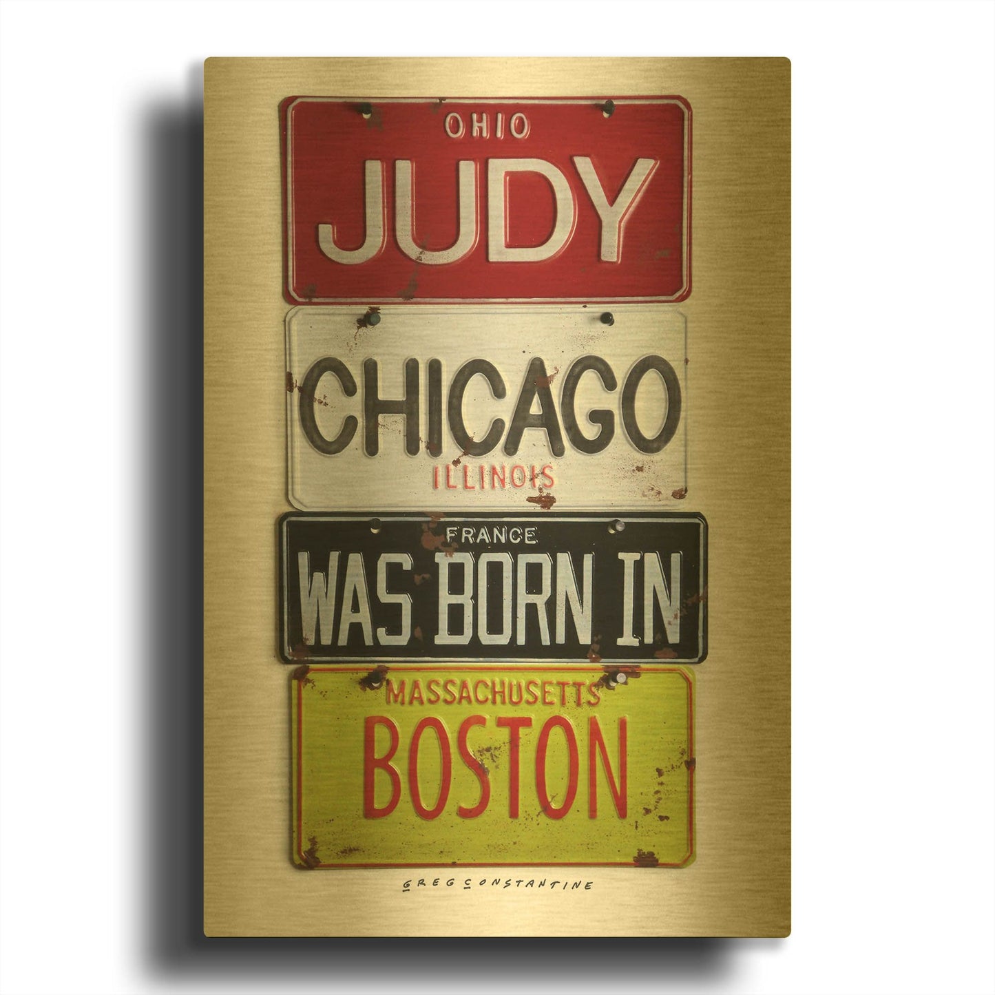 'Judy Chicago' By Gregory Constantine Gold Metal Wall Art