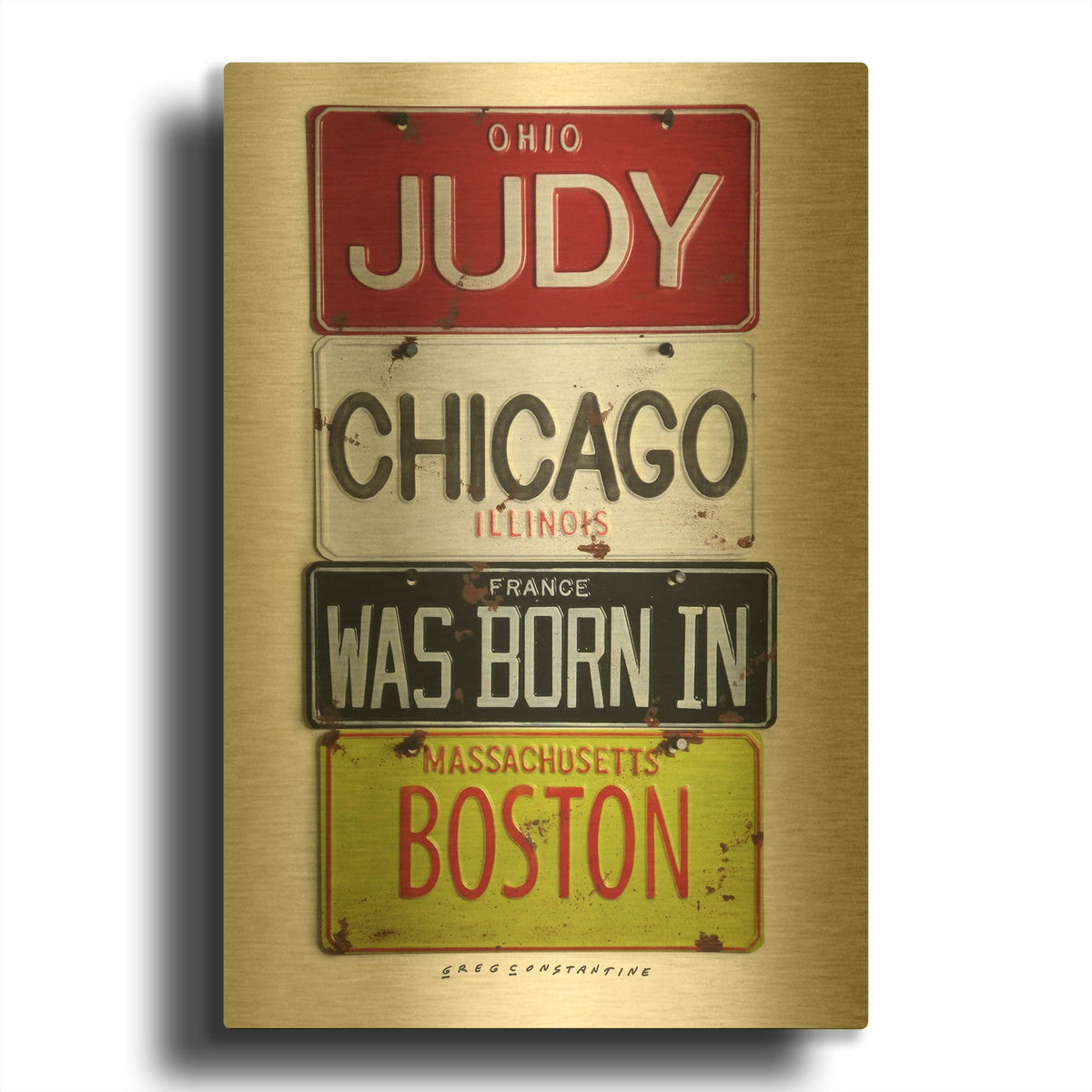 'Judy Chicago' By Gregory Constantine Gold Metal Wall Art