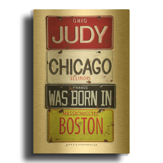 'Judy Chicago' By Gregory Constantine Gold Metal Wall Art