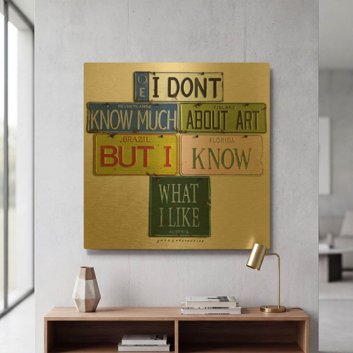 'I Don' By Gregory Constantine Gold Metal Wall Art