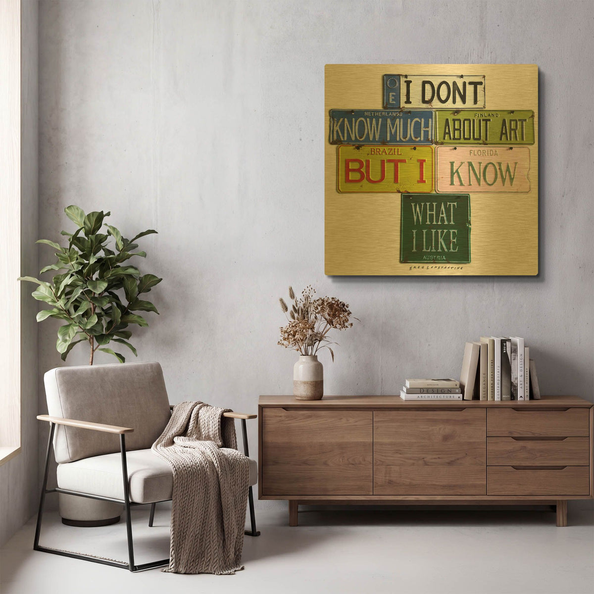 'I Don' By Gregory Constantine Gold Metal Wall Art